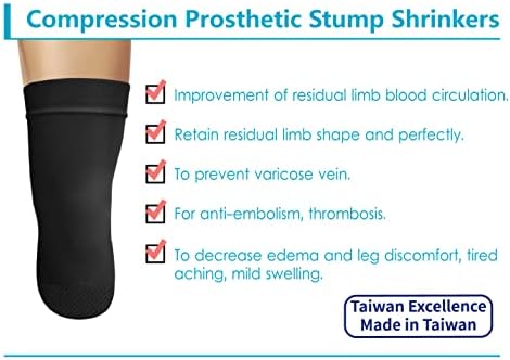 Prosthetic Stump Shrinkers – Below Knee, 40cm, Compression, Amputee Socks, 20-30, Daily use, Taiwan Excellence 2XL