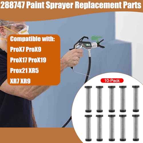 10 - Pack 288747 Paint Sprayer Filters Made for Graco Sprayer Parts - Compatible with Graco Magnum X7, X5, XR5, XR7, XR9, ProX7, ProX9, ProX17, ProX19, ProX21