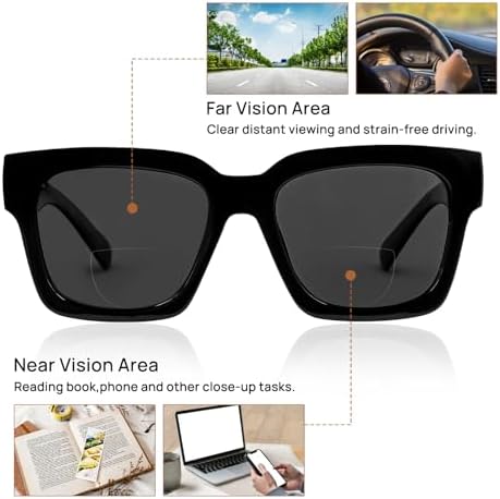 OCCI CHIARI Large Reading Glasses for Women Stylish Square Readers 1.0 1.25 1.50 1.75 2.0 2.25 2.50 2.75 3.0 3.5