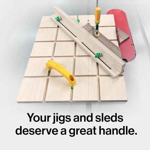 MICROJIG Zeroplay 360 Sled Kit and Matchfit Jig Handle for Table Saw Sleds, Miter Slot, Includes Project Plans and Drill Template for Mounting