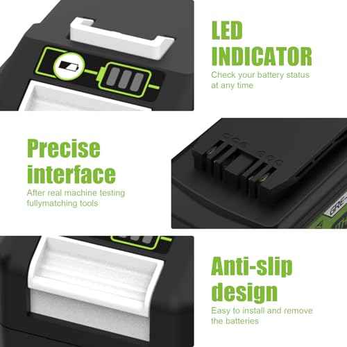 6500mAh 29842 29852 Replacement for Greenworks 24V Battery and Charger for Greenworks 24V Cordless Tools