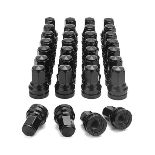 M14x1.5 Lug Nuts For Ford F250 F350 Super Duty, 32pcs 14x1.5 Flat Washer Aftermarket One Piece Design Wheel Lug Nut Replacement HCPZ-1012-B HCPZ-1012-A OEM Steel Nuts, Anti-Rusting Updated Not Swollen