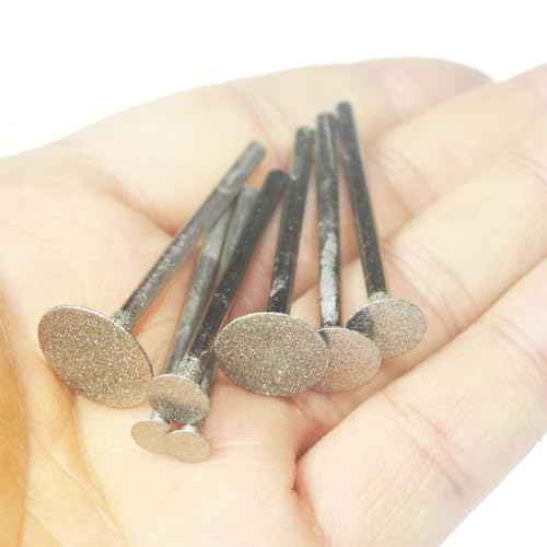 Luo ke 7 Pcs T Shape Diamond Cutting Burr, 1/8'' Shank Diamond Burs Stone Carving Sets For Dremel Rotary Tools