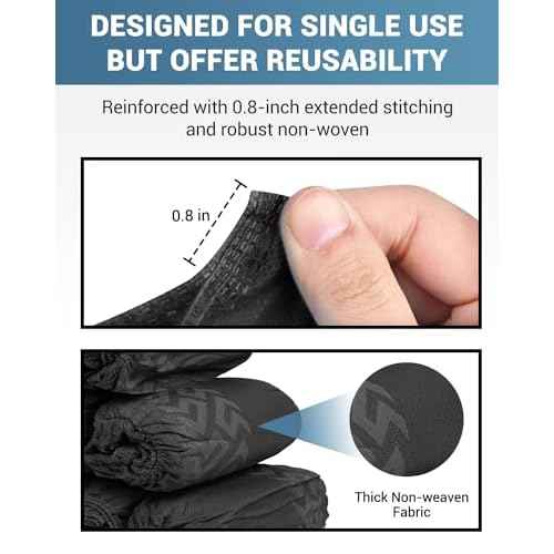 X-Large 200 Count Shoe Covers Disposable Non-Slip, Premium Cloth Boot Covers, Slip-resistant, Durable, Breathable, Non-toxic, Recyclable, Stretchable Fits Up to Size 13 US Men - Black