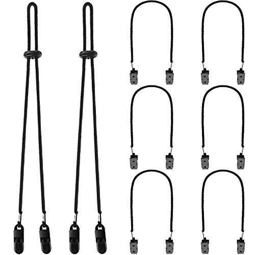 Black Adjustable Hat Strap Clips Windproof Clips Cap Retainers Anti-Lost Strap with Cord Locks for Sports