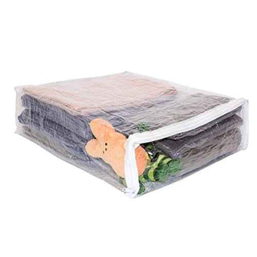 Set of 10 Clear Vinyl Zippered Storage Bags 15 x 18 x 5 Inch