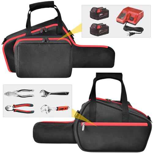 Chainsaw Case Cover Compatible with Milwaukee Electric Tool M18/ M12/ CRDLSS 12V Fuel Hatchet Pruning, Cordless Chainsaw Kit Bag for Mini Saw Pruner Sawzall, Batteries and Charger (Box Only)