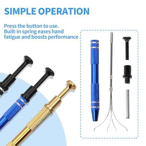 Jeweler¡¯s Pick Up Tool Set ? 4 Claw Sprinkle Pen, Piercing Ball Grabber Tool, Diamond Claw Tweezers (4pcs Stainless Steel for Jewelry, Nails, Craft, Cake Sprinkles, DIY Repair)