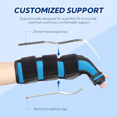 Boxer Fracture Splint, Ulnar Gutter Splint Right Hand, the 4th and 5th Metacarpal Finger Splint Hand Brace, Boxer Orthosis Hand & Wrist Brace for Women & Men, Right, L