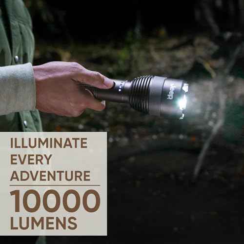 Energizer Jeep HL-10000 Flashlight Recharegeable, Ultra Bright 10,000 Lumens Tactical Flashlight, IPX4 Water-Resistant, USB-C Cable Included