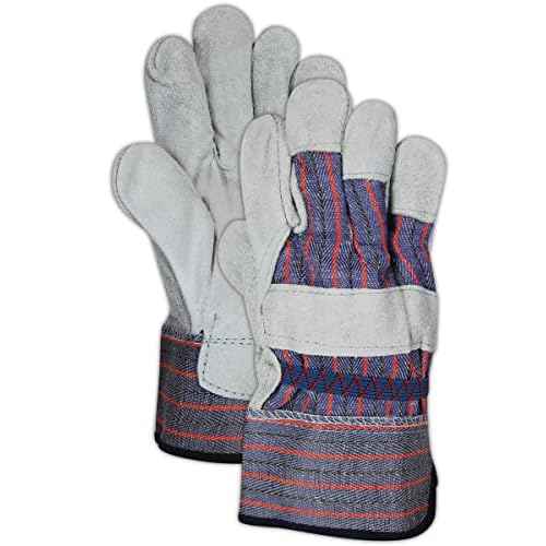 MAGID DuraMaster TB725E Gunn-Cut Leather Palm Glove with Safety Cuff, 12 Pairs