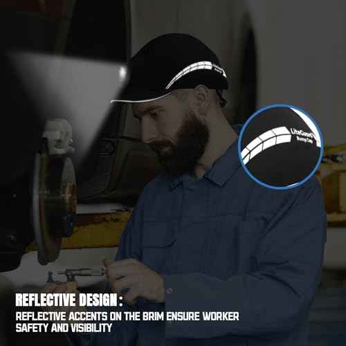 Lightweight Bump Cap with Reflective Stripes, Breathable Baseball Cap Style, Head Protection Hard Hat for Men Women