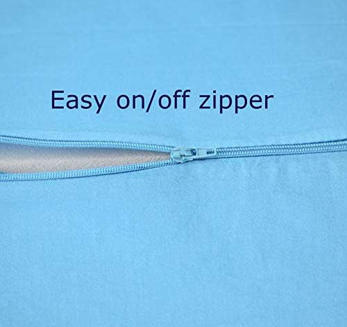 MoonRest 7”, 10”, 12”- inch Foam Bed Wedge Zippered Cover/Pillow Replacement Cover (24" X 24" X 10", Ice Blue)