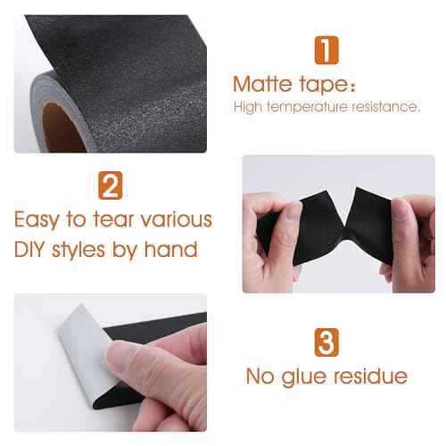 2Inch Wide Self-Adhesive Matte Book Binding Tape, 33 FT Black and White Cloth Tape for Repairing, Reinforcing, and Protecting Old & Antique Books (Black and White)
