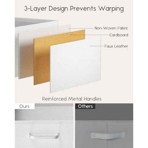 Stackable Storage Drawers - 2 Tier Closet Drawers, Closet Organizer with Metal Handles, Night Stand with Collapsible Bins, Fabric Dresser for Bedroom, Dorm, Office, White, 1 Pack
