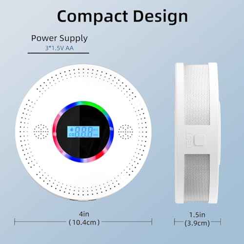 Smoke and Carbon Monoxide Detector, Combination Smoke Alarm and Carbon Monoxide Detector Battery Powered, CO Detector with Sensitive Sensor, LCD Display and Sound Warning, CDR-813