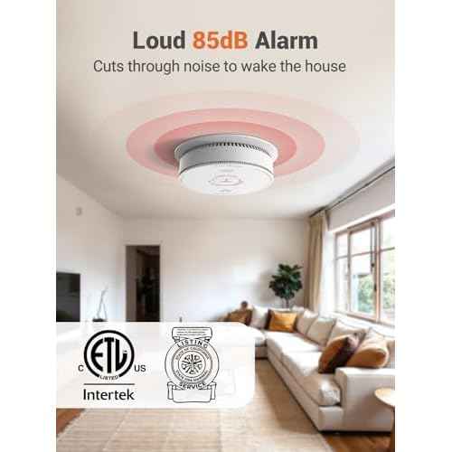 Jemay Smoke Detector Combination Smoke & Carbon Monoxide Alarm, 10-Year Battery Powered CO Detectors with Test & Silence Button, Bilingual Voice Alerts,UL 217-9th CO Fire Alarm Combo for Home,1 Pack
