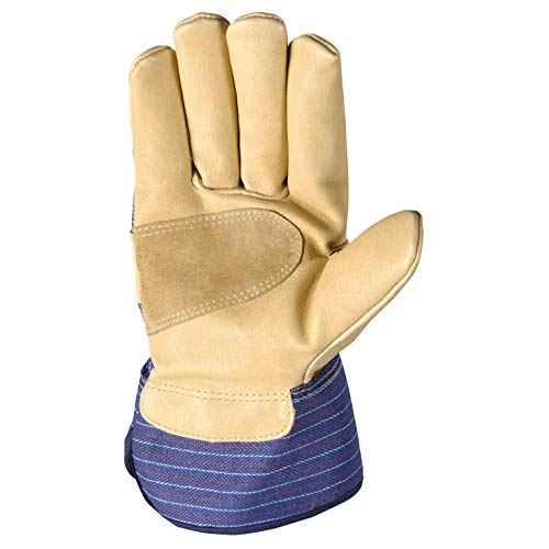 Wells Lamont Men's Heavy Duty Leather Palm Thinsulate Winter Work Gloves with Safety Cuff, Medium 5235M