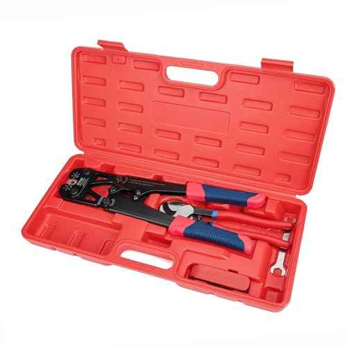 iCrimp IWS-50BN Battery Cable Terminal Crimping Tool Kit for 8, 6, 4, 2, 1, 1/0AWG Battery Cable Lugs, with Battery Cable Cutter and Wire Stripper