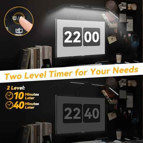 Adjustable LED Desk Lamp ? Stepless Dimming & Color Temp Remote Control, Eye-Caring 4 Large Bright Light Souce for Home Office, Gooseneck, Clamp Base, 5 Lighting Modes for Reading, Computer, DIY
