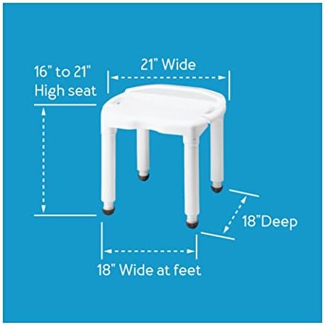Carex Universal Bath Seat and Shower Chair, Heavy Duty Shower Bench for Bathtub, Safety Bath Seat Stool for Seniors and Disabled, Supports up to 400 lbs, Adjustable Height Shower Bench for Inside Tub