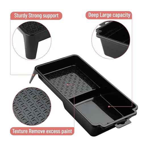 Bates- Paint Tray Liner, 4 Inches, One Plastic Paint Tray with 10 pcs Paint Pan Liners, Paint Pans Trays, Disposable Paint Tray, Paint Roller Tray Liners, Paint Trays for Painting Walls