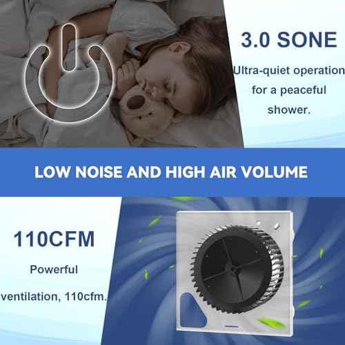 Upgrade Model 676-D/2676F-A Fan, Compatible with Broan 676-D/2676F-A, 680-A,110RDB, 110RDF, 2680F-A, 680FL-A, 680FLT, FL2680F, Compatible with 684-D/2684F-A, 110CFM 3.0Sones, S97015157