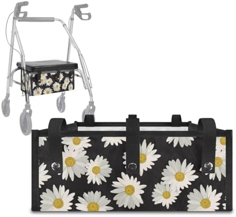 LedBack Rollator Walker Accessories 3 Pack Daisy Rollator Walker Seat and Backrest Rollbar Covers Soft Universal Walkers Seat Covers Organizer Pouch Storage