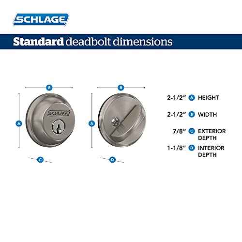 Schlage FB50 N V BWE 619 Single Cylinder Deadbolt and Keyed Entry Bowery Knob, Satin Nickel