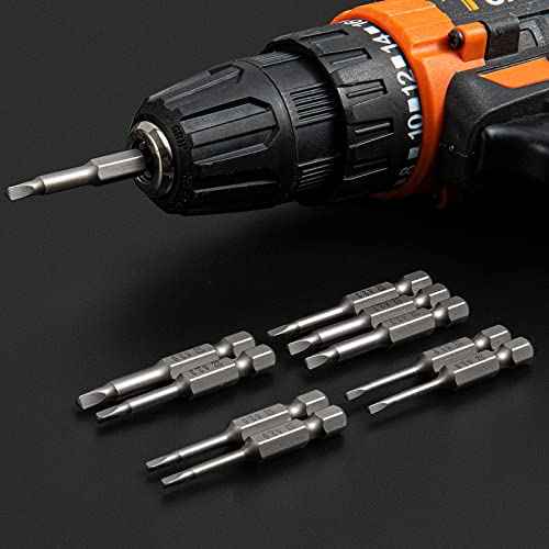 Triangle Drill Bit Set (10pcs- 2" Long S2 Steel Magnetic Heads) 1/4 Inch Hex Shank Triangle Screwdriver Bits Sizes 1.8mm, 2mm, 2.3mm, 2.7mm, 3mm (2 of Each Size)