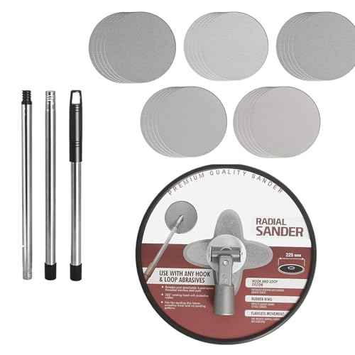 9 Inch Pole Sander for Drywall, Manual Hand Drywall Sander, Round Circular Hand Sanding Head for Ceilings/Painting, Red