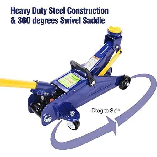 2 Ton Floor Jack - Car Hydraulic Trolley Jack Lift with 4000 Lbs Capacity for Home Garage Shop,Lifting Range 5.1"-13",Blue