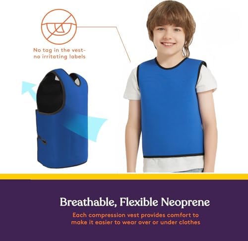 Sensory Compression Vest for Kids,Deep Pressure Vest for Autism, Hyperactivity, Mood Processing Disorders