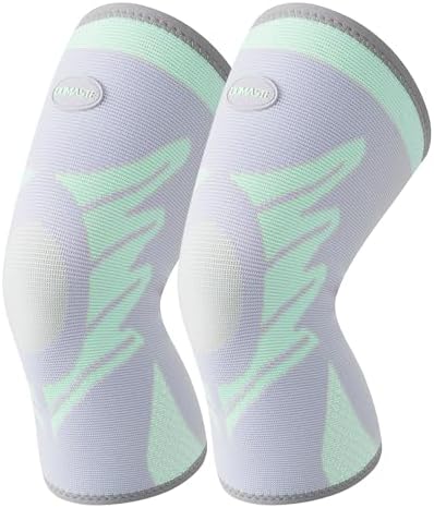 Sports Slim Knee Braces for Women - No-Slip Knee Compression Sleeve for Dance, Yoga, Knee Support for Knee Pain, Joint Pain Relief(Paradise Green, S, 2 Pack)