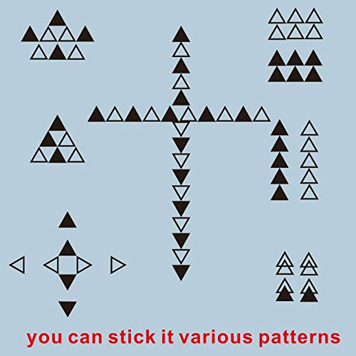 64PCS Vinyl Triangle Wall Decals, Removable Geometric Stickers for Kids Bedroom, Nursery or Living Room, Solid Hollow Tribal Pattern Easy Peel and Stick Decor AM162 (Black)