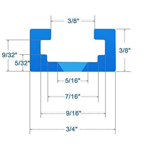 Aluminum 24"X2 T-track with 2pk Hold Down Clamps,6-3/8"L x 1-1/4"Width-Woodworking and Clamps - High Strength Aluminum Alloy 6063 - Fine Sandblast Anodized - Blue Color