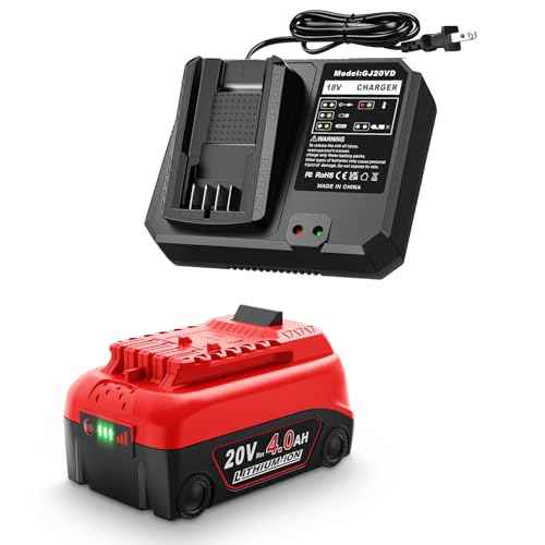 Amityke Replacement for Craftsman 20V Battery 1Pack 4.0Ah V20 Battery& Charger Kit -Compatible with CMCB202, CMCB204, CMCB206, CMCB201, CMCB100, CMCB1