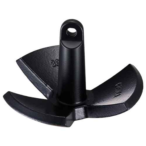 VEVOR River Anchor, 30 LBS Boat Anchor Cast Iron Black Vinyl Coated, Marine Grade Mushroom Anchor for Boats Up to 30 ft, Impressive Holding Power in River and Mud Bottom Lakes (30 lb)