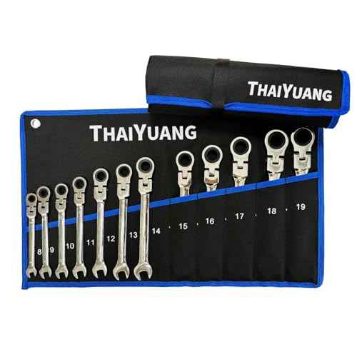 2-Pieces Wrench Roll Up Pouch, Heavy Duty Canvas Tool Wrench Organizer Bag 14pockets Metric+ 13pockets SAE (Only Pouch)
