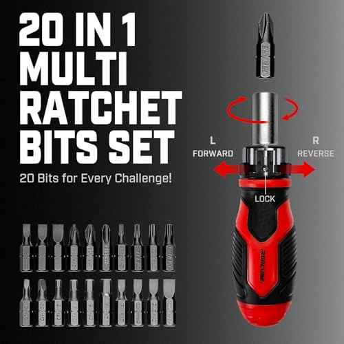 53-Piece Socket Ratchet Wrench Set, with 20-In-1 Ratcheting Screwdriver & 2-in-1 Adjustable Wrench for Garage, Auto Repair, Household Backyard & College Dorm