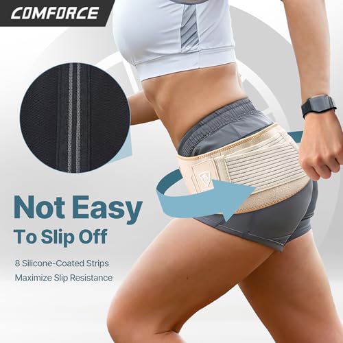 Sciatica Pain Relief Brace with Ice Pack, Widen Sacroiliac SI Joint Hip Belt for Women and Men, Back Brace for Lower Back Pain, Pelvis Support (Waist Circumference: 30-40 inches, Stretchable)