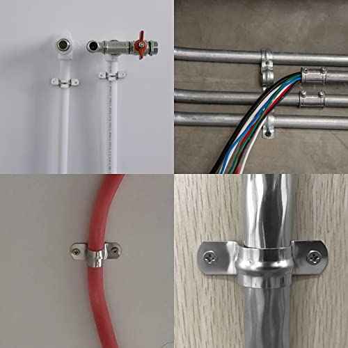 25PCS M20 (3/4 Inch) Conduit Clamps, Stainless Steel Two Hole Strap U Bracket Rigid Pipe Strip, Cable Clamp Hanger with 2 Holes Fit for 3/4 inch Pipes OD