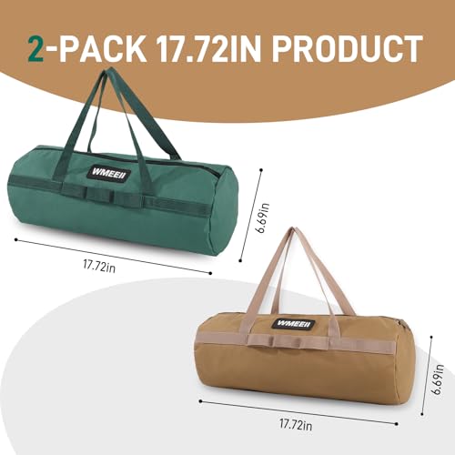 18 in Tool Bag Organizer 2 Pack,Wide Mouth Zipper Tool Storage Bag,Large Capacity Tool Bags for Men,Suitable for Tool storage, camping, DIY projects, Green&Khaki