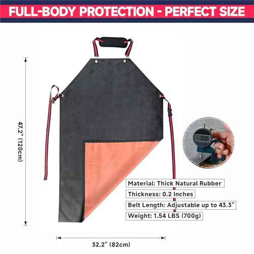 GoldPig Thick Rubber Apron: Waterproof, Chemical Resistant, Adjustable Neck & Belt for Dishwashing, Gardening, Butchering