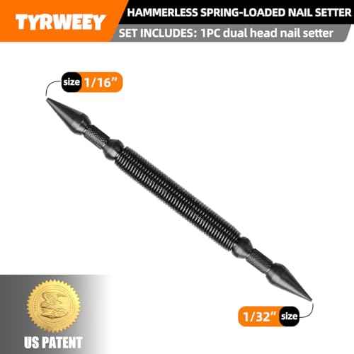 1-Piece Nail Setter Dual Head Nail Set, Dual Head Center Punch, Nail Tool Features 1/32-in, 1/16-in