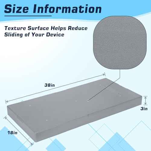 Mini Split Condenser Pad for Ductless Air Conditioner Heat Pump Systems, 38" x 18" x 3" Anti-Slip Plastic Equipment Base for Outdoor HVAC Unit, Gray