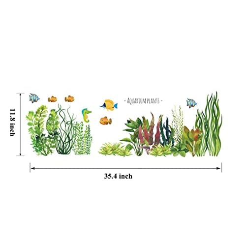 Green Fresh Plant Wall Stickers DIY Ocean Coral Reef and Seaweed for Home Bedroom Bathroom Classroom Decorations
