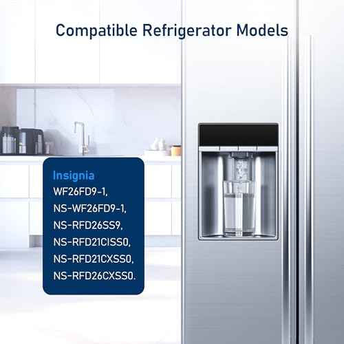 NS-WF26FD9-1/WF26FD9-1 Water Filter, Compatible with Insignia¢ç NS-RFD26SS9, NS-RFD21CISS0, NS-RFD21CXSS0, NS-RFD26CXSS0 French Door Refrigerator Models (2 Pack)