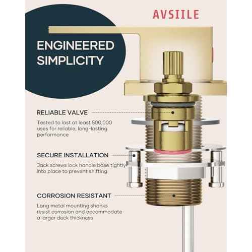 Waterfall Bathroom Faucet 3 Hole, Brushed Gold 8 Inch Widespread Modern 3 Piece Bathroom Sink Faucets & Parts, Touch On Lavatory Faucet for Bathroom Vanity