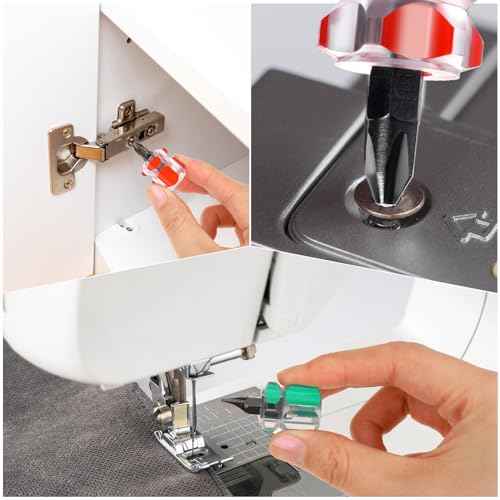 4 Pieces Sewing Machine Screwdriver Sewing Machine Tools Small Stubby Screwdriver with Flat Head and Cross Head for DIY Repairing Sewing Projects